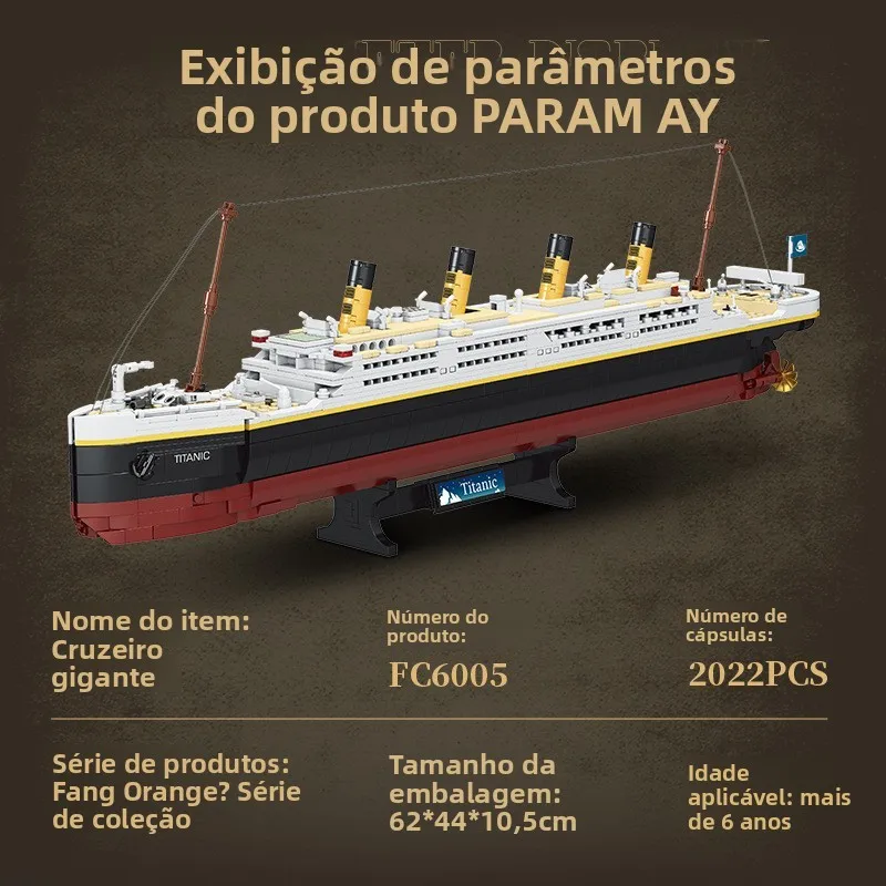 タイタニック2-変形モデル船パズルおもちゃ-巨大クルーズ船組み立てブロック-6歳以上の男の子と女の子向け