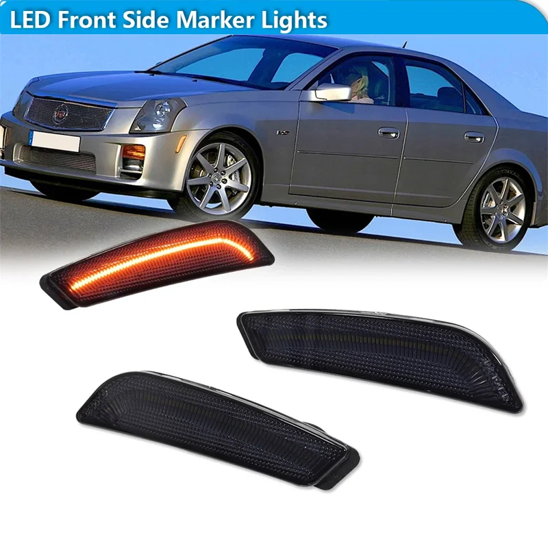 

Для Cadillac CTS/CTS V 2003 2004 2005 2006 2007 автомобильный янтарный/белый светодиодный передний бампер, боковые габаритные указатели поворота, парковочные огни