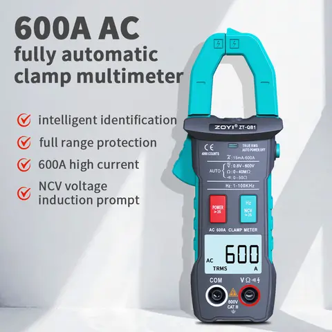 ZOYI ZT-QB1 Digital Bluetooth Multimeter Clamp Meter 4000 Count True RMS DC/AC Voltage Tester AC Current Hz Capacitance Ohm