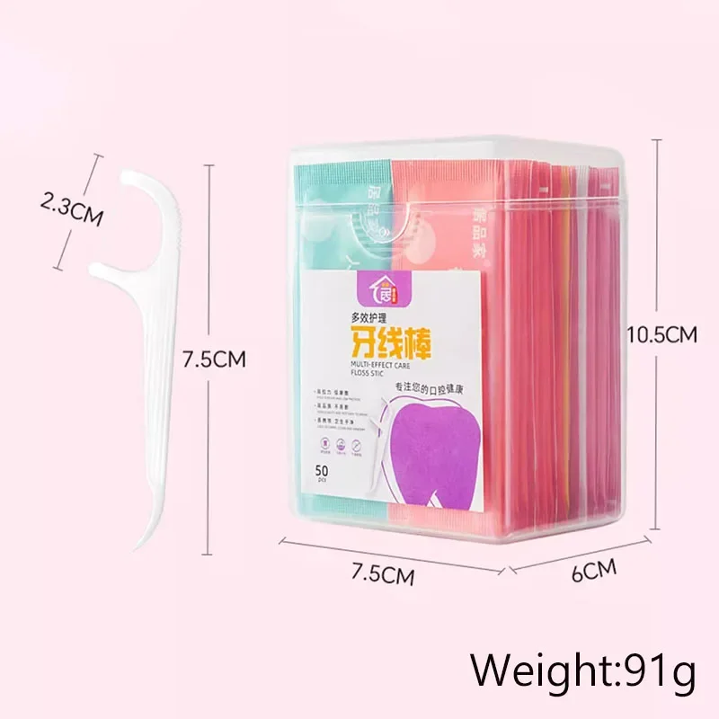 Adult Disposable Dental Floss Picks Independently Packaged Teeth Cleaning Tool for Oral Hygiene Gap Cleaner