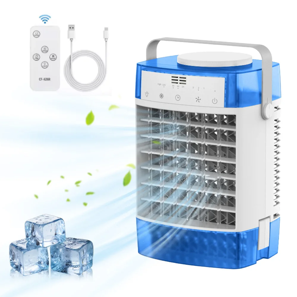 

4 IN 1 Portable Air Conditioners Cooling Fan USB Remote Control Timer Dimmable 1600ml Mini Air Humidifie Cooler Desktop Fan