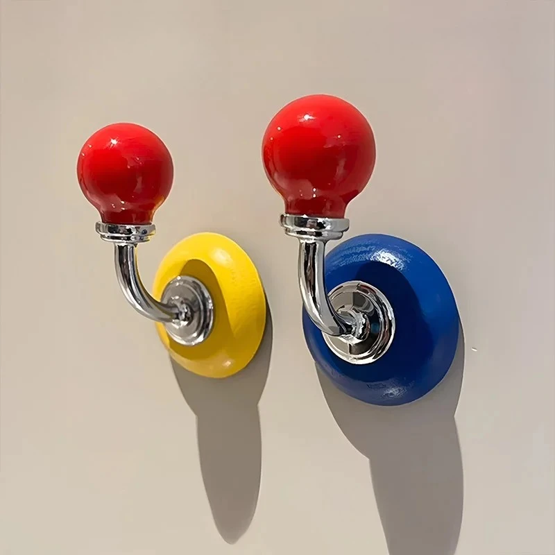 

Dopamine Color Wall Hooks Japanese Style Magnetic Clothes Hanger Cute Multi-Use Entryway Holder for Hats or Bags