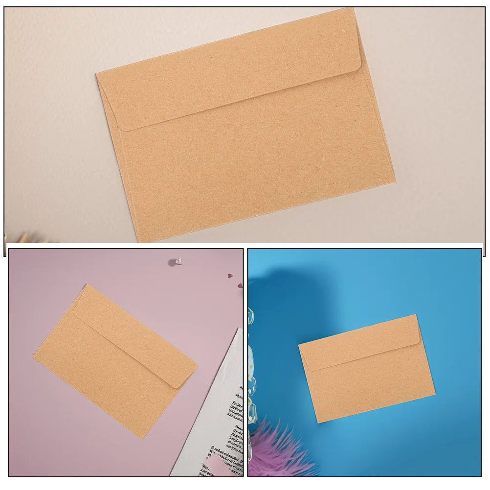 30 قطعة مغلفات دعوة ورق الكرافت الختم الذاتي لبطاقات المعايدة الزفاف صور البريدية A4 مغلفات بريدية #2