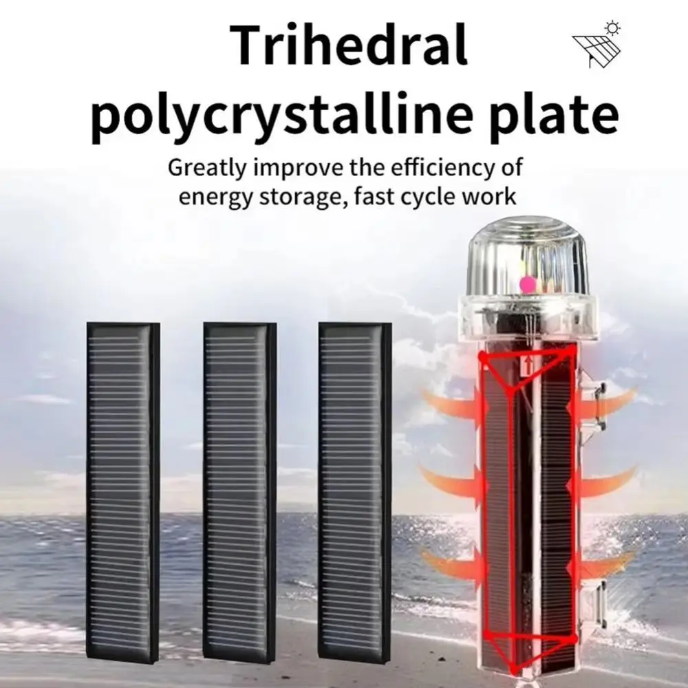 Tricolor Light Solar Ocean Signal Light Solar Powered Waterproof Navigation Signal Light Magnet Switch Strobe Flash