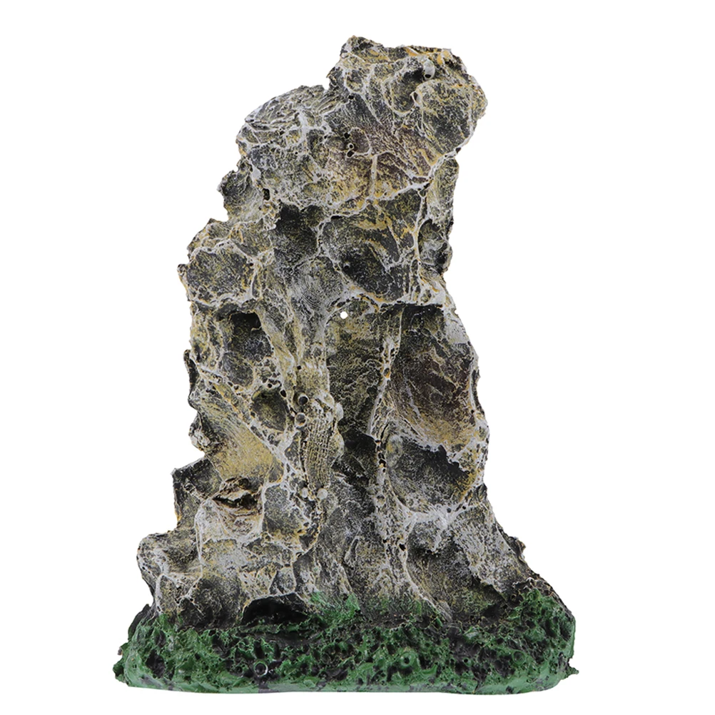 

Resin Aquarium Rockery Ornament Tank Mountain Decor Simulation Mountain Lightweight Durable Fish Hide Cave Mini Rockery