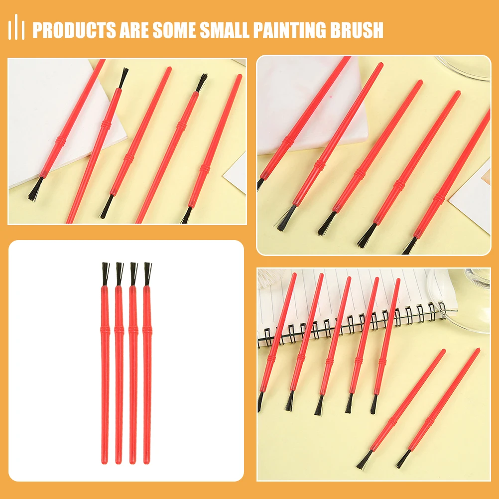 100 قطعة من فرش الطلاء بألوان مائية من الأكريليك، فرش رسم زيتية سهلة التعامل مع طرف رفيع للمشروعات الفنية للاستخدام المدرسي #6