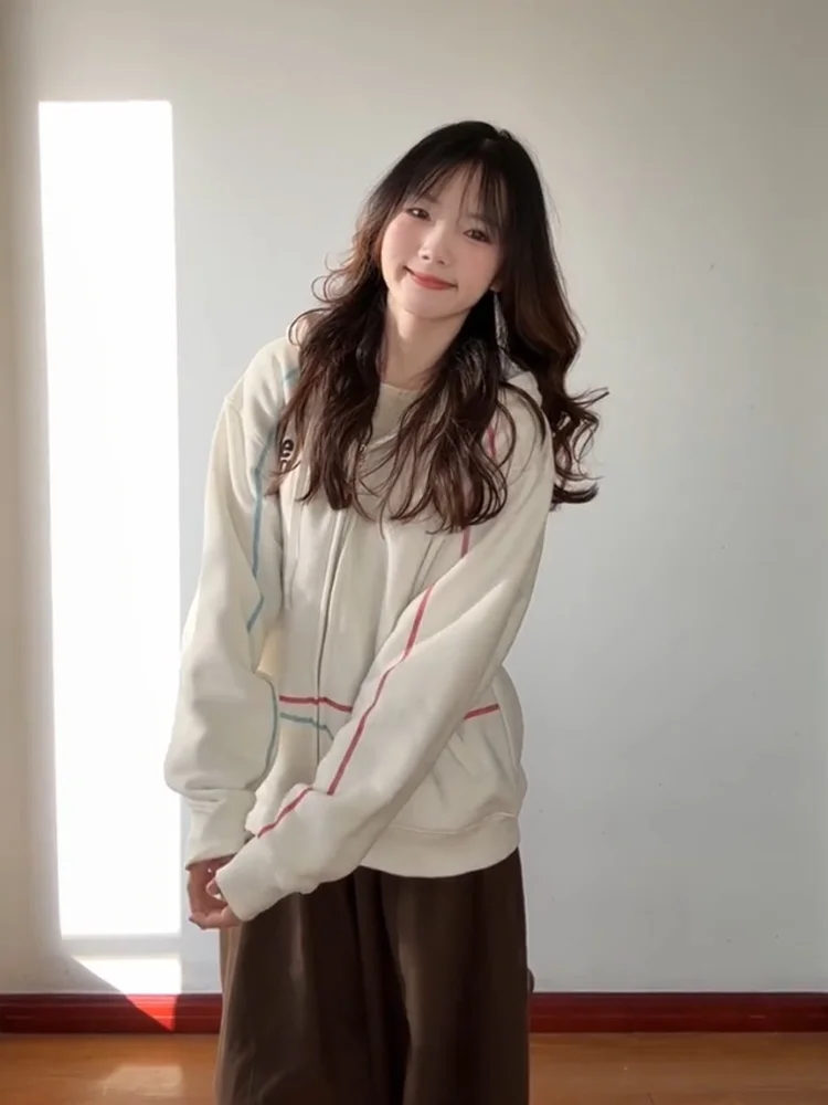 American sle thiened fce com capuz aberto cardigan feminino outono inverno zíper jaet casual confortável solto ajuste camisola