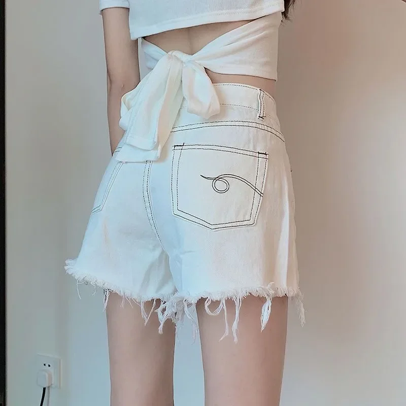 

Women's Denim Shorts New In Wide High Waist Female Short Jeans Pants Stretchy Low Price Kpop Cheap XXL Comfy Youthful To Wear XL