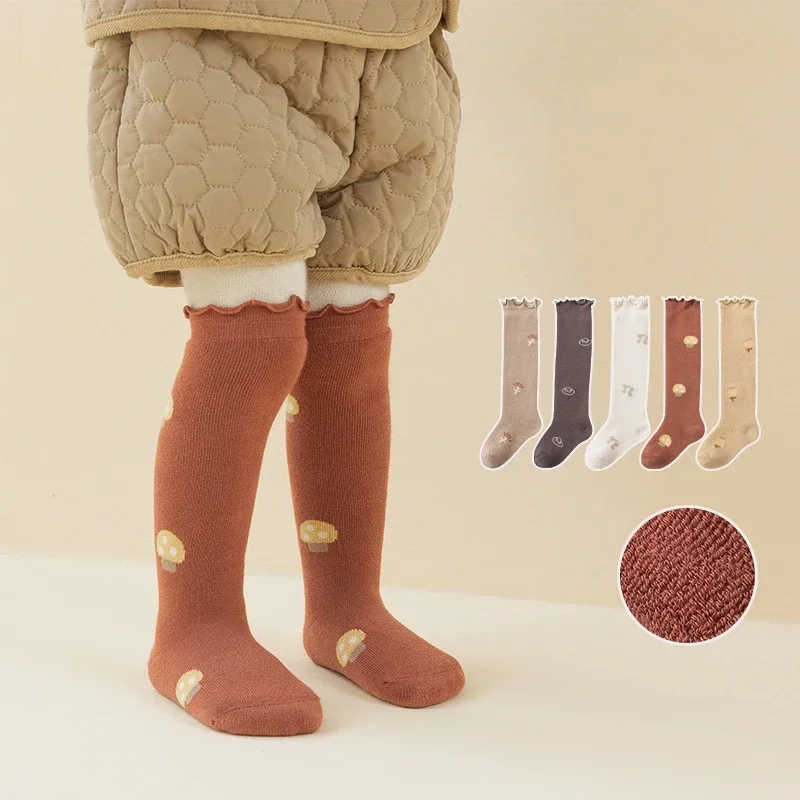 Baby Boy Girls Thicken Warm Knee High Socks Kids Thermal Stockings Autumn Winter School Uniform Long Sock Clothing Accessories