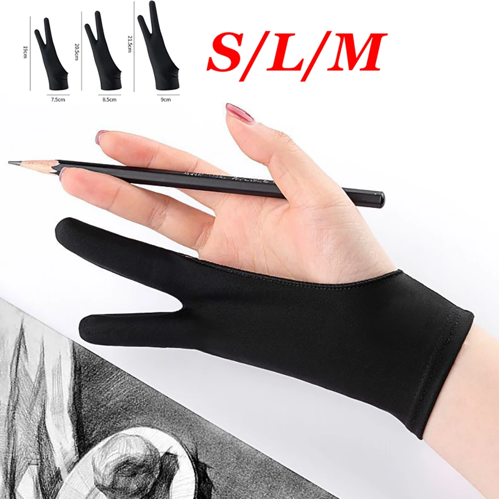 

5Pcs Antifouling Painting Glove 1/2-Finger Pad Digital Tablet Draw Prevent Accidental Touch Glove Oil Painting Sketch Anti-dirty