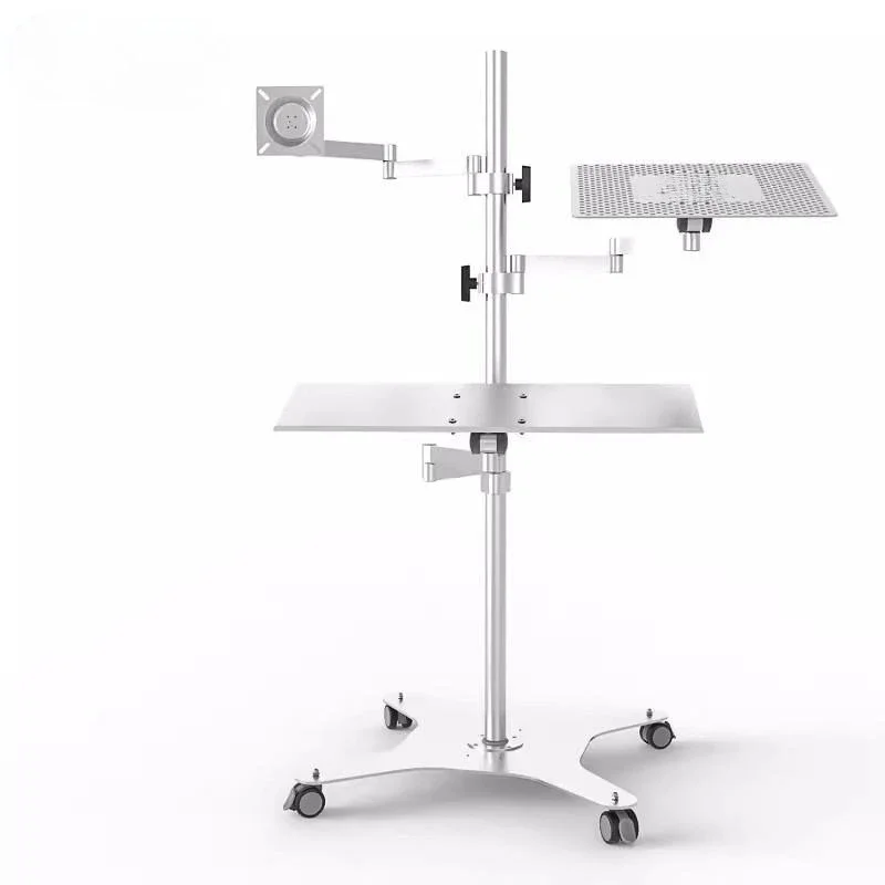 Notebook multi-function stand, screen keyboard combination rack, swivel lift computer floor cart