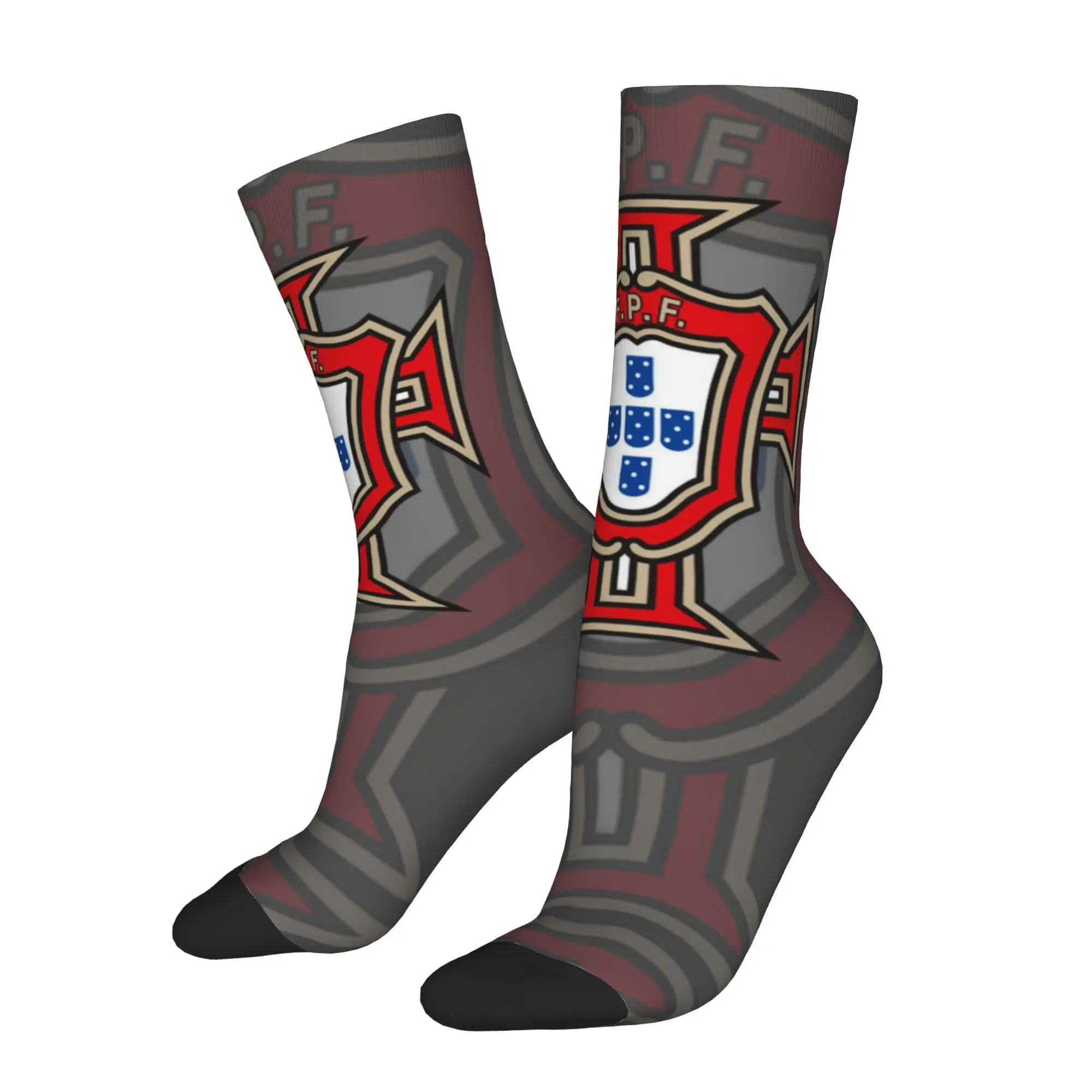 Funny Happy Portugal Retro Harajuku  Street Style Novelty Pattern Crew Sock Match Day Essentials