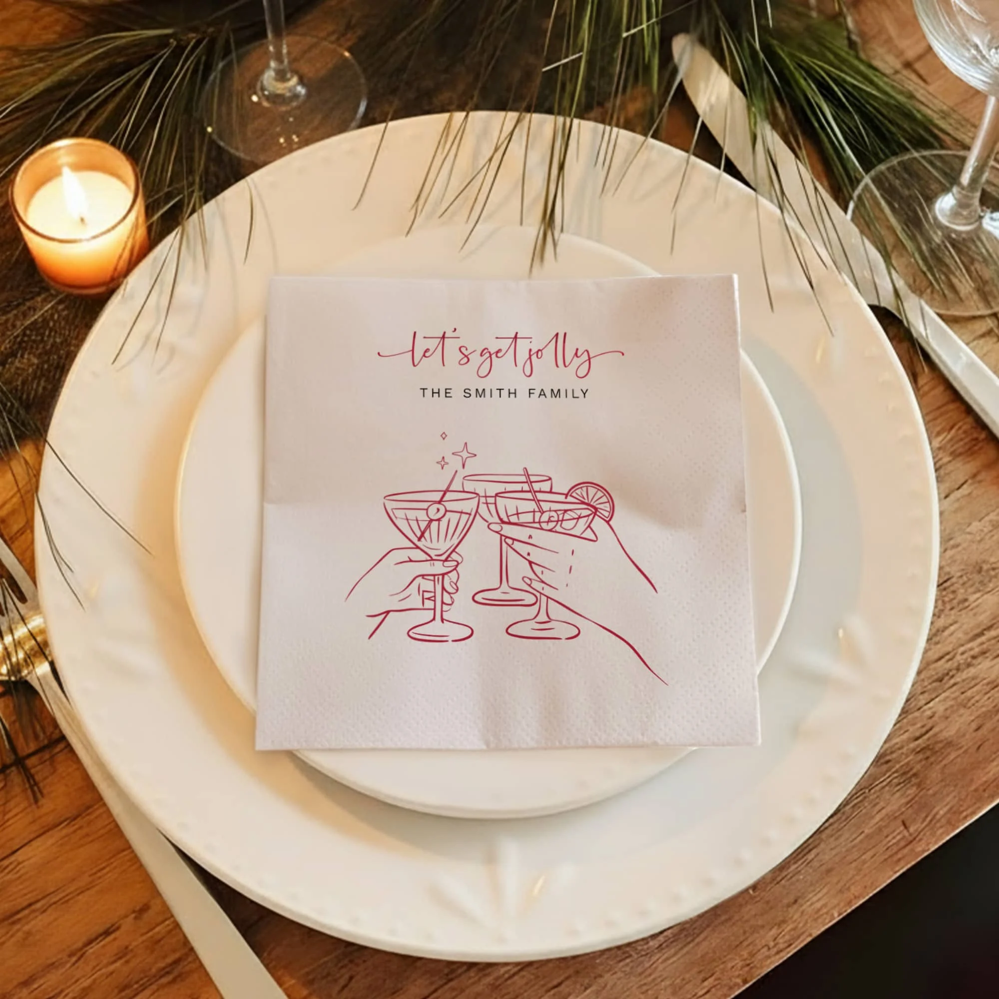Personalisierte Servietten 3-lagig, individuelle Cocktail-Servietten für Partys, Einweg-Papierservietten für Hochzeiten, Geburtstage, Junggesellinnenabschiede