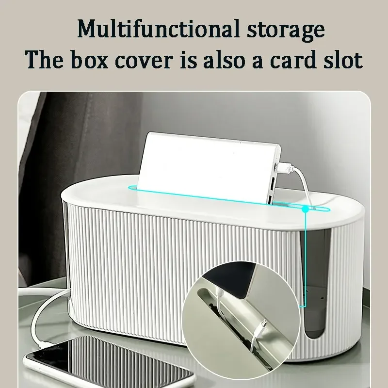 Retro home power strip storage box, safe point socket storage, wire storage, mobile phone charging, multi-purpose storage image 3