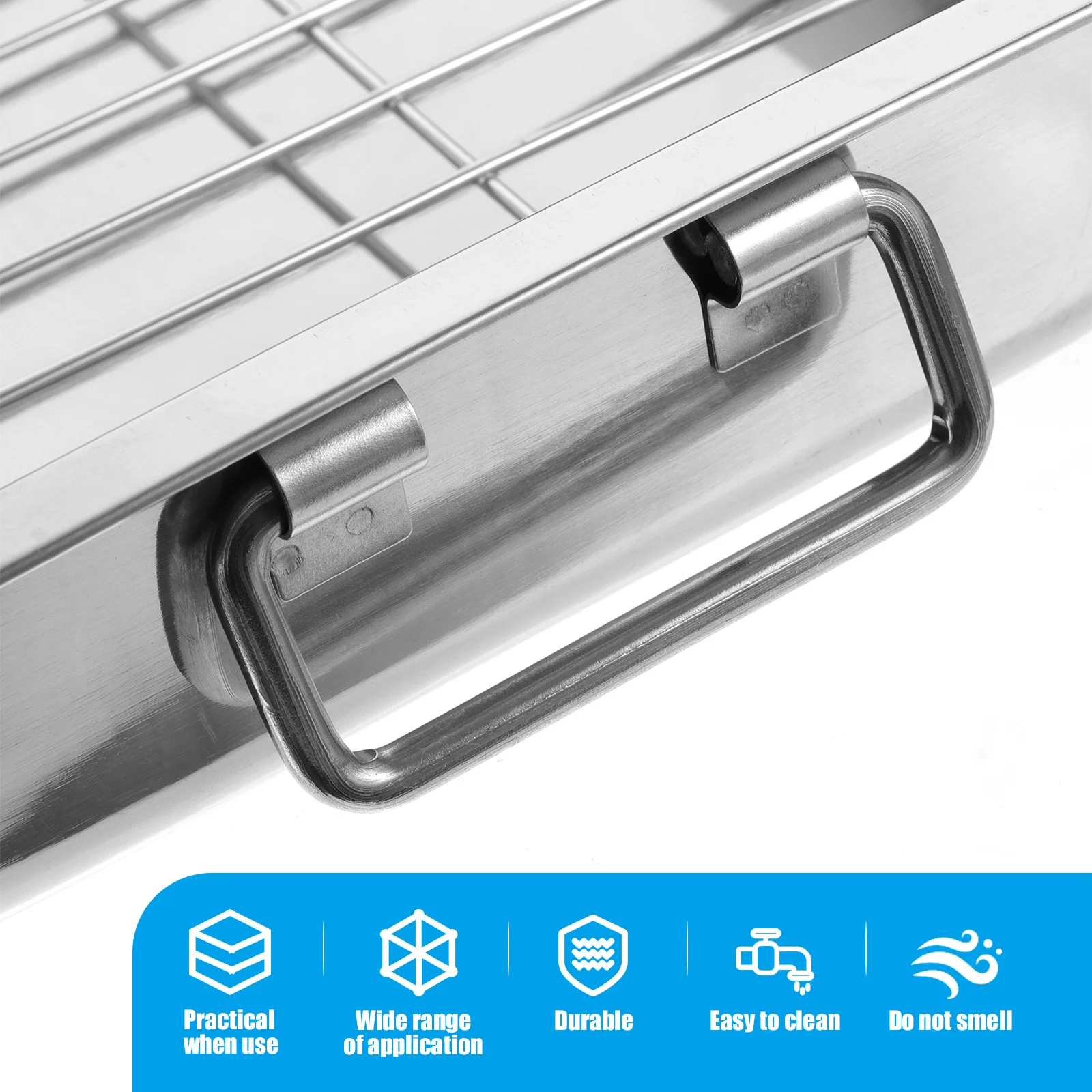 

1 Set Stainless Steel Rectangular Baking Pan Oven Tray Rack For Kitchen Storage Desserts Snacks Fruits Cupcake Jewelry Organizer