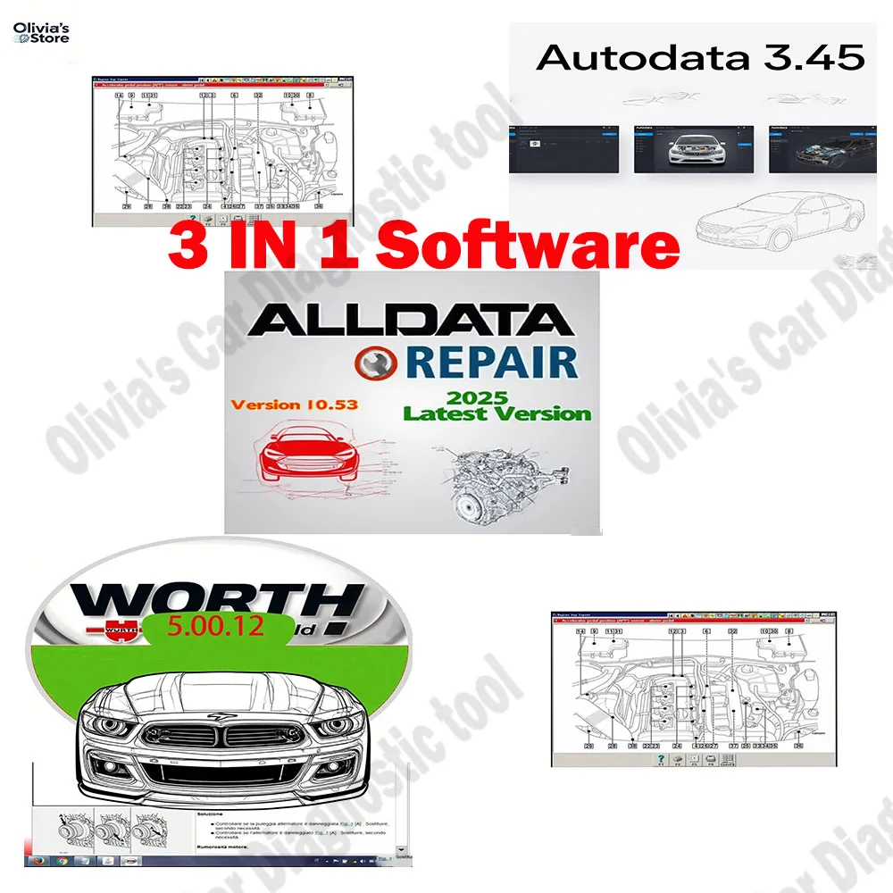 

AutoData 3.45 OBD2 Scanner+ Alldata 10.53 Car accessories Software+ WOW V5.00.12 with Keygen For Tcs Multi-diag Diagnostic Tools