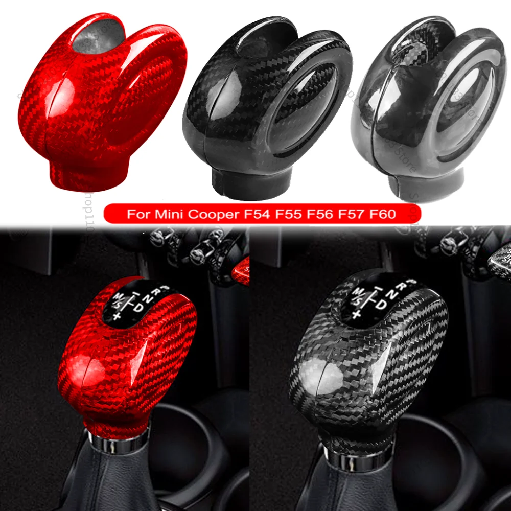 For Mini Cooper F54 F55 F56 F57 F60 Countryman Carbon Fiber Stickers Interior Trim Car Gear Shift Knob Cover