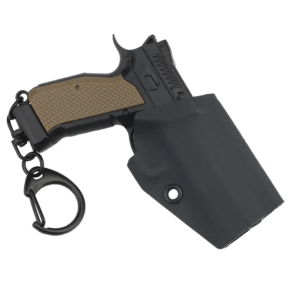 Keychain Set Plastic 1:4 Cz Shadow 2 Mini Pistol Gun Holster Shape Weapon Key Ring Gift with Movable Lever and Magazine