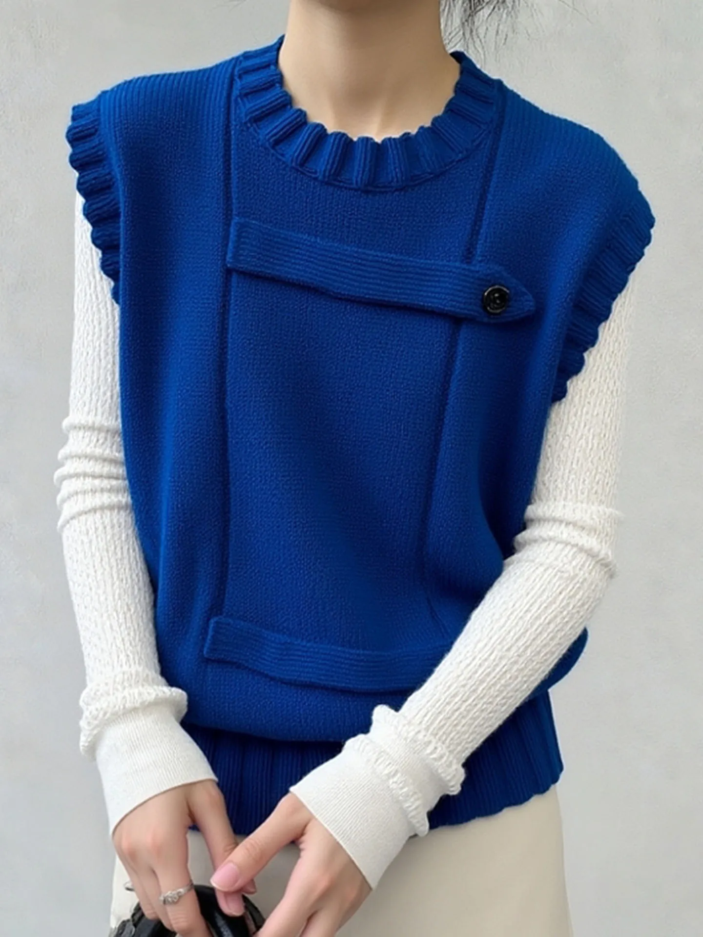 Modna kamizelka Svel 2025 Jesień Zima Dojazdy do Pracy Elegancka Odzież Damska Warstwowy Design Unikalny Styl Dojazdy do Pracy Wiatroodp...