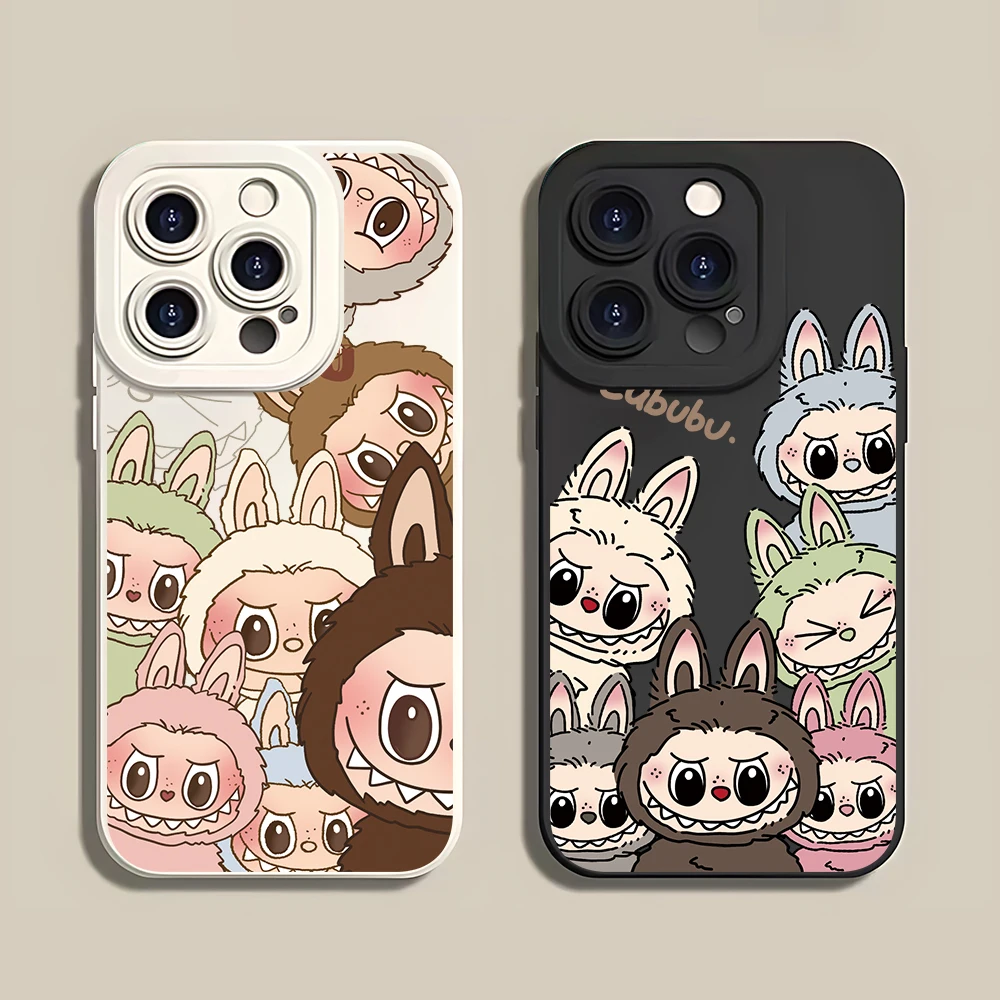 

Cartoon labubu Pupil Full Screen Phone Case For Xiaomi Redmi 8 9A 9T 9C 10 K20 30 40 Note 7 8 9 9s 10 11 5G Silicone Back Cover