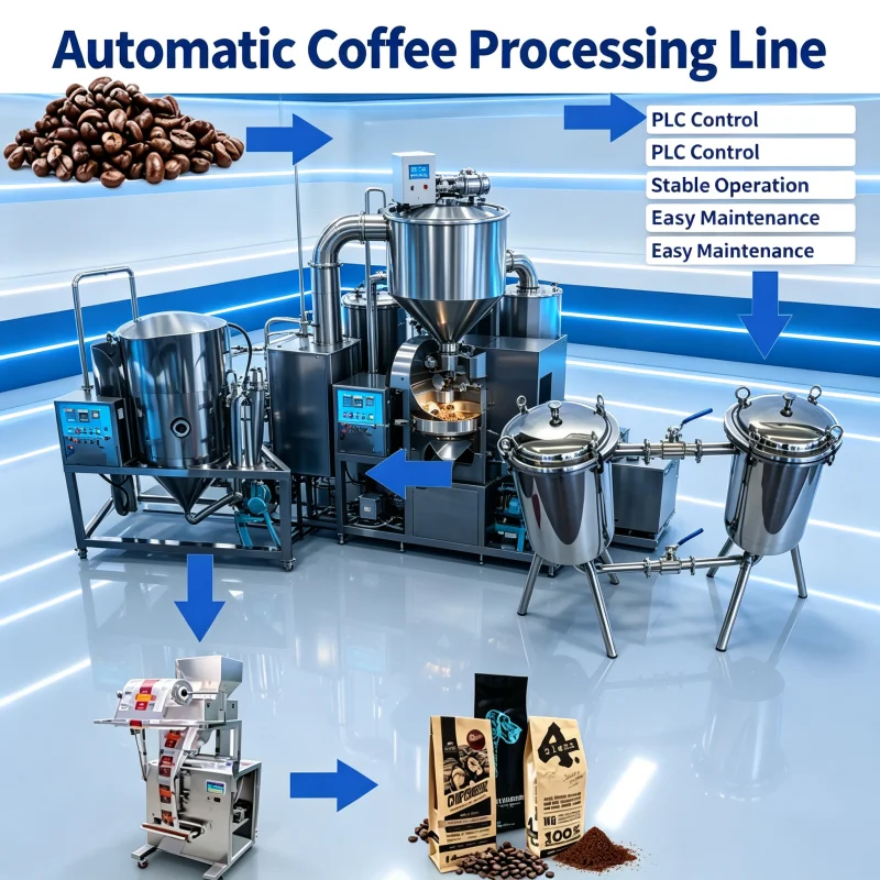 Commercial Coffee Manufacturing Plant Iced Instant Coffee Production Line Full Cold Brew Coffee Bean Processing Equipment Custom