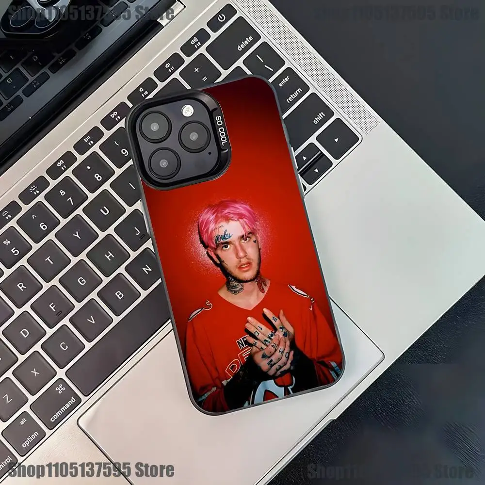Rapper L-LIL Peep Phone Case For iPhone 16,15,14,13,12,11,Pro,XS,Max,Plus,Mini,SE4,E Black Matte Shockproof Cover
