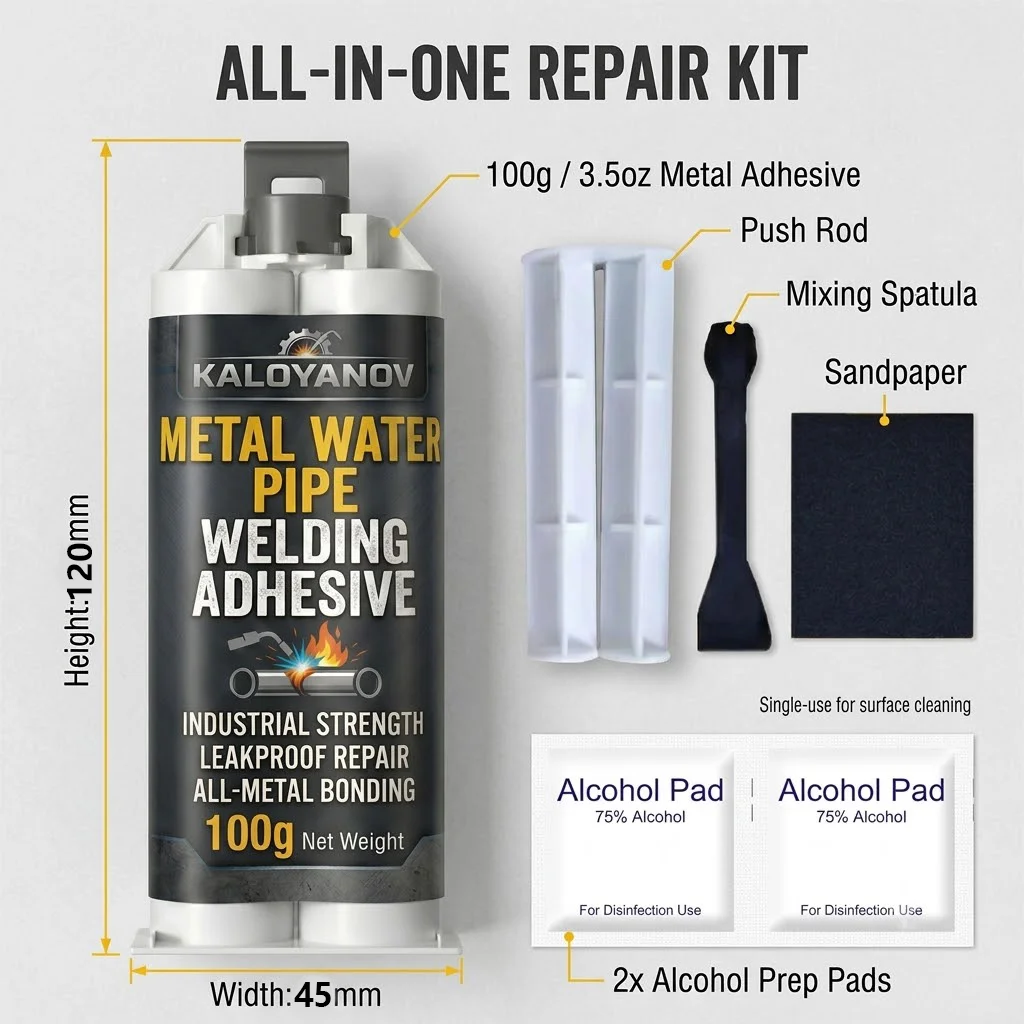 High-Strength Metal Pipe Welding Glue Waterproof Heavy Duty Iron Copper Steel Repair Paste Industrial Casting AB Liquid Glue