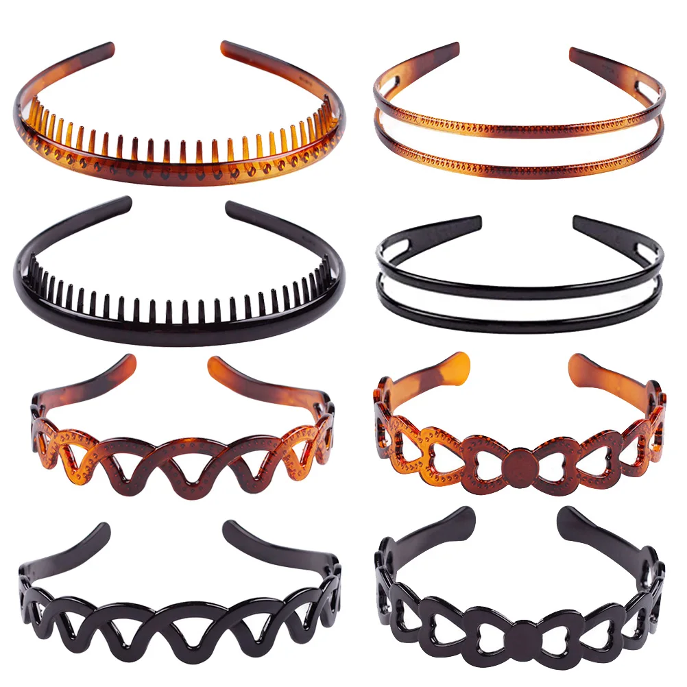 

8 PCS Headband Set Fashion Hair Hoop Wave Shape Bands Personality Anti-slip Women Headbands