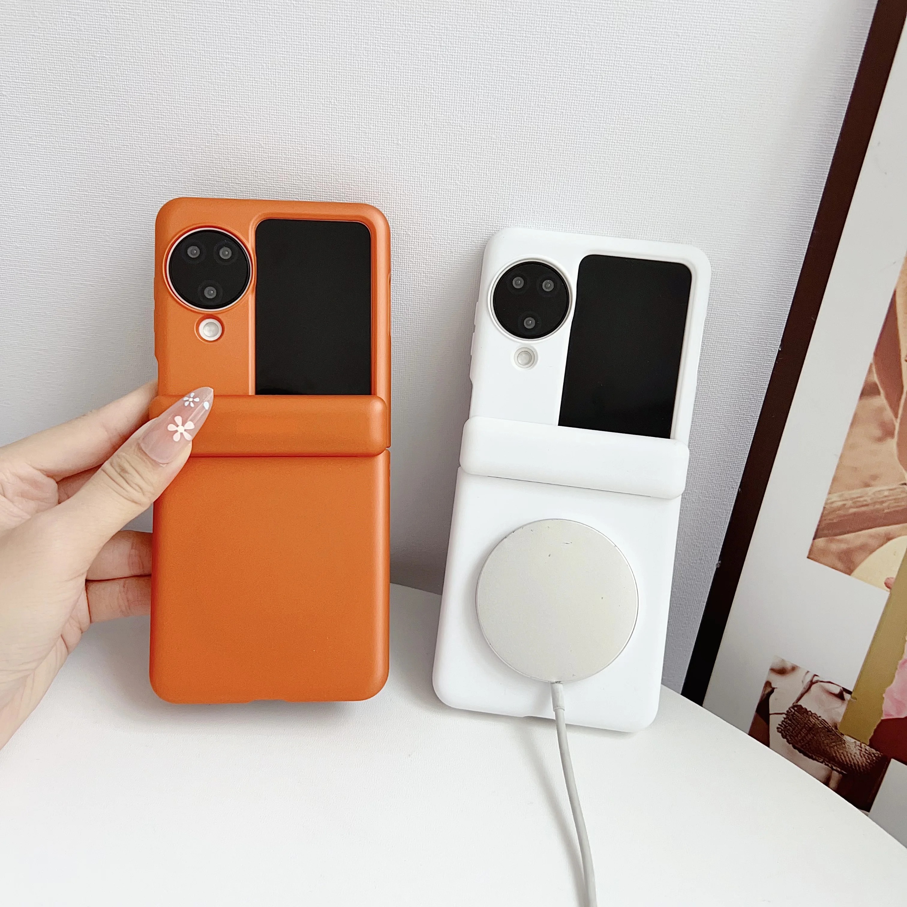 Dopamine Color Palette for Magsafe Magnetic Hinge Protection Hard Plastic Phone Case For OPPO Find N3 Flip 5G Cover