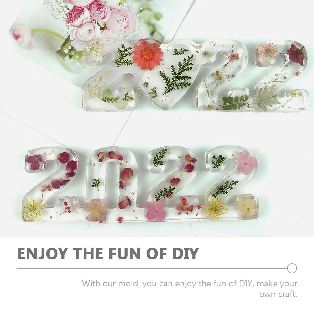 

2 pcs 3D Silicone Molds Diy Resin Craft Epoxy Number Decor Mold Non-Stick Durable Lightweight Desktop Ornament Making Tool