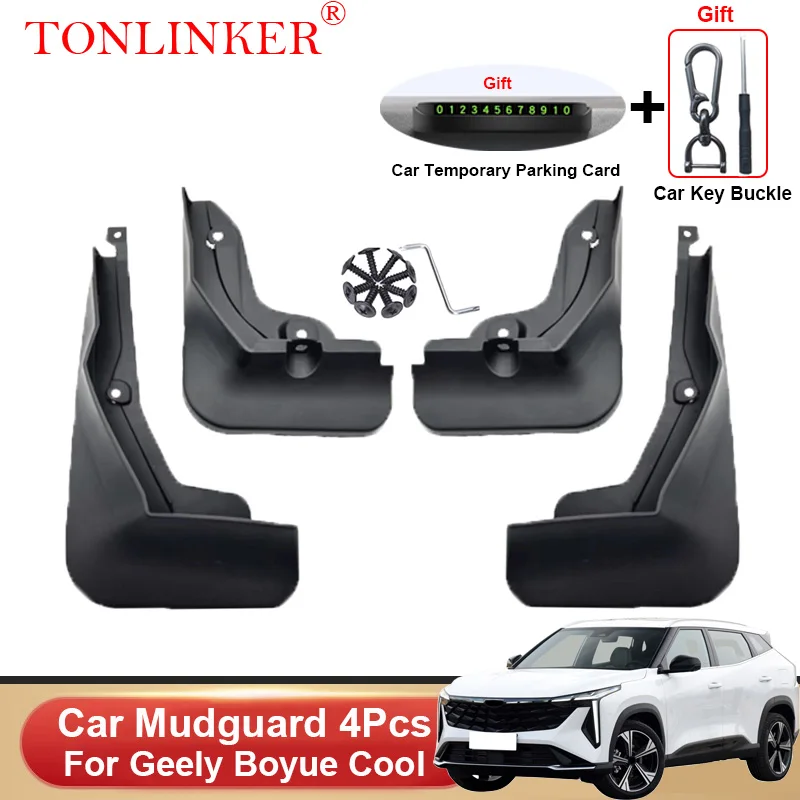 

TONLINKER Car Mudguard For Geely Boyue Cool 1.5T DCT Suv 2023- Mudguards Splash Guards Front Rear Fender Mudflaps Accessories