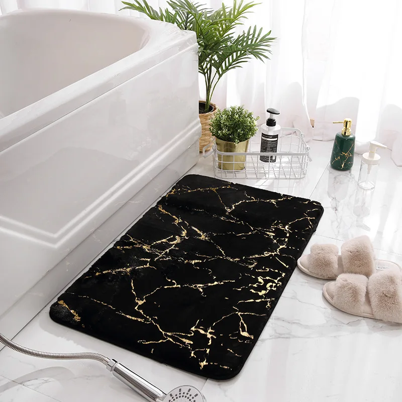 Artificial rabbit fur floor bath mat super absorbent soft carpet modern home living room bedroom bathroom bathtub side mats