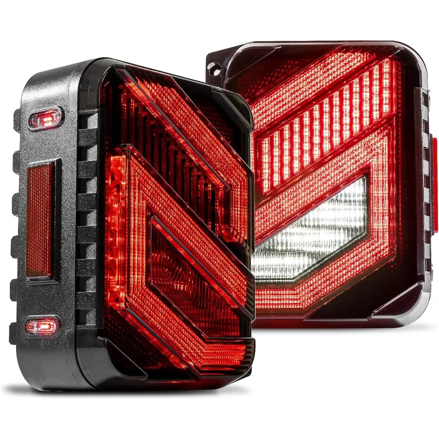 LED Tail Lights Compatible with 20072018 Jeep Wrangler JK JKU for OffRoad Use DOT Approved Smoked Lens Design TBT Turn Signal a