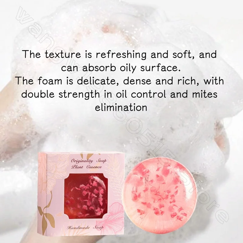 Sakura Perfume Handmade Soap Deep Cleaning Oil Control and Mite Removal Bathing Washing Hair and Face Washing Multi-Effect Soap