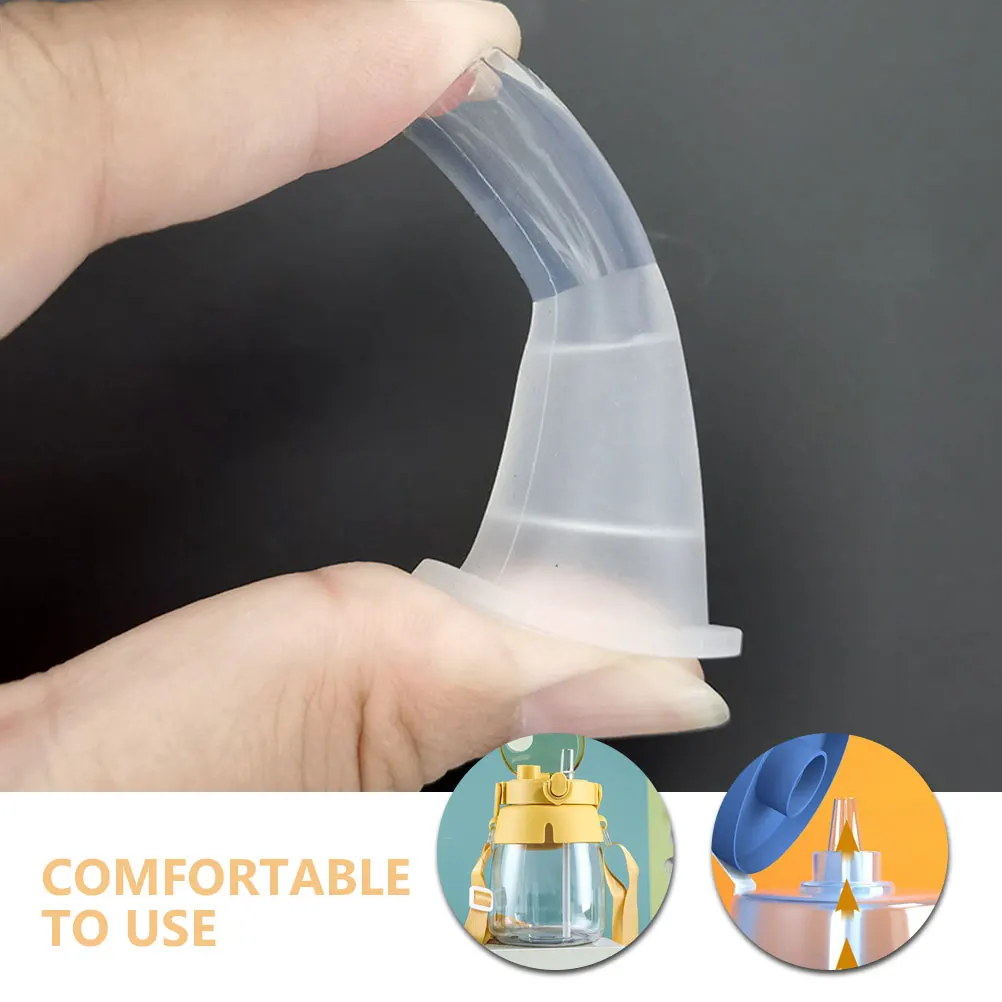 

2Pcs Silicone Straws Reusable Washable for Water Bottles Camping Smoothies Dinner Parties Straws Water Bottle Straw