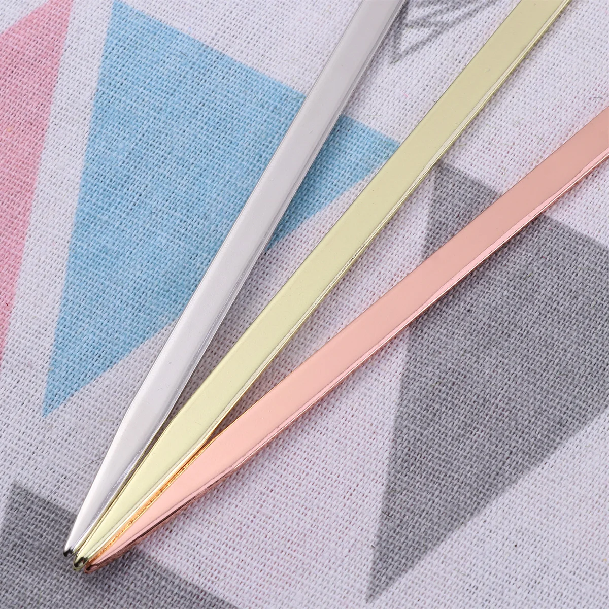 3pcs Letter Openers Portable Stainless Steel Hand Letter Envelope Lightweight Metal Envelope Slitter (Random Color)