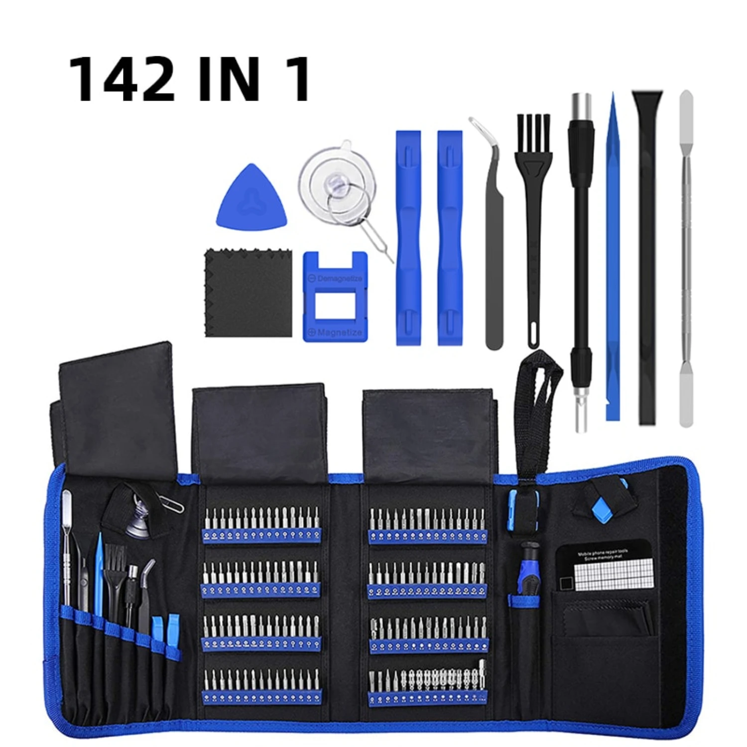 All-in-One 142-Piece Versatile Heterotypic Multifunctional Screwdriver Set - Complete with Cross, Triangle, Plum Blossom, U-shap