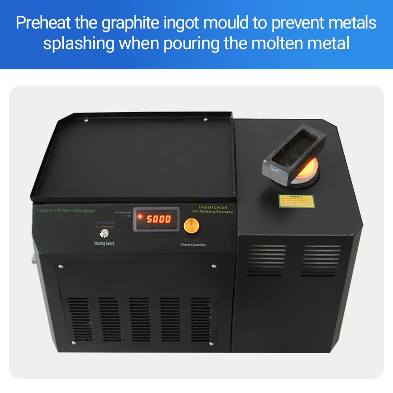 2 كجم خردة ذهبية وفضية وفرن صهر حثي نحاسي كهربائي صناعي مع مبرد مياه بالداخل - أحدث منتج IGBT #4