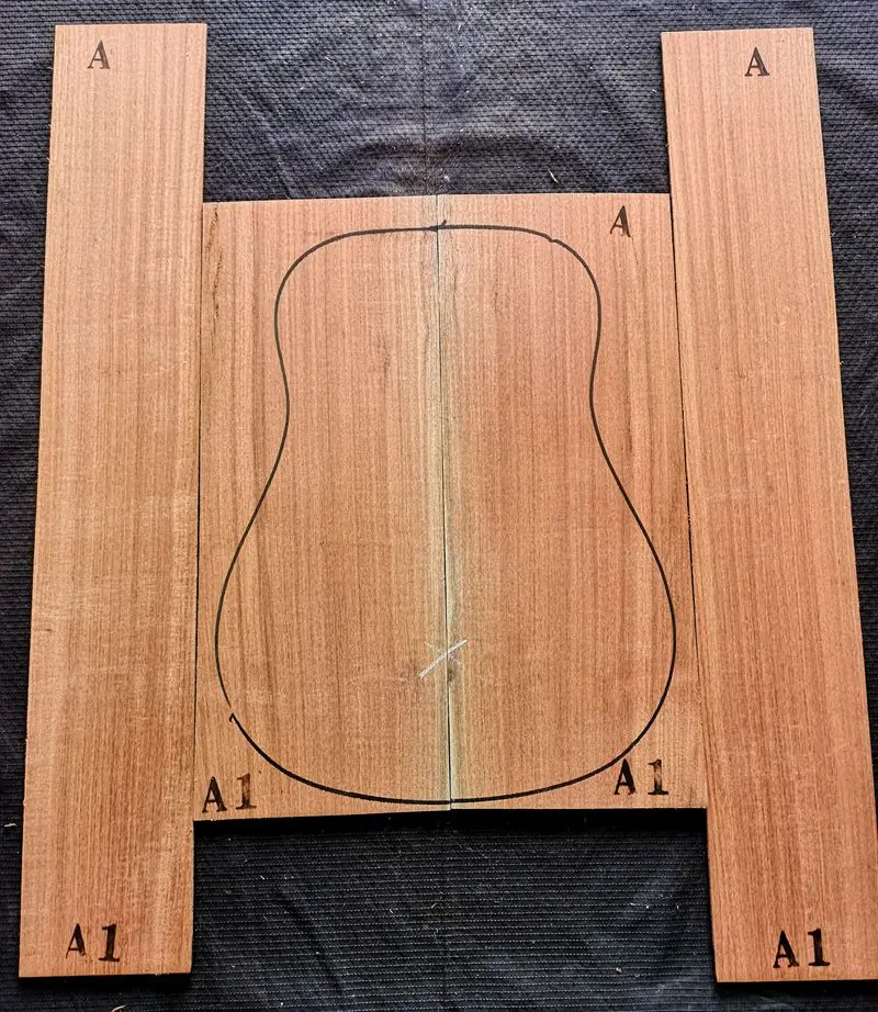 HUATOOL-A African Black Walnut Guitar Full Single Board Back Side Guitar Manufacturing Material