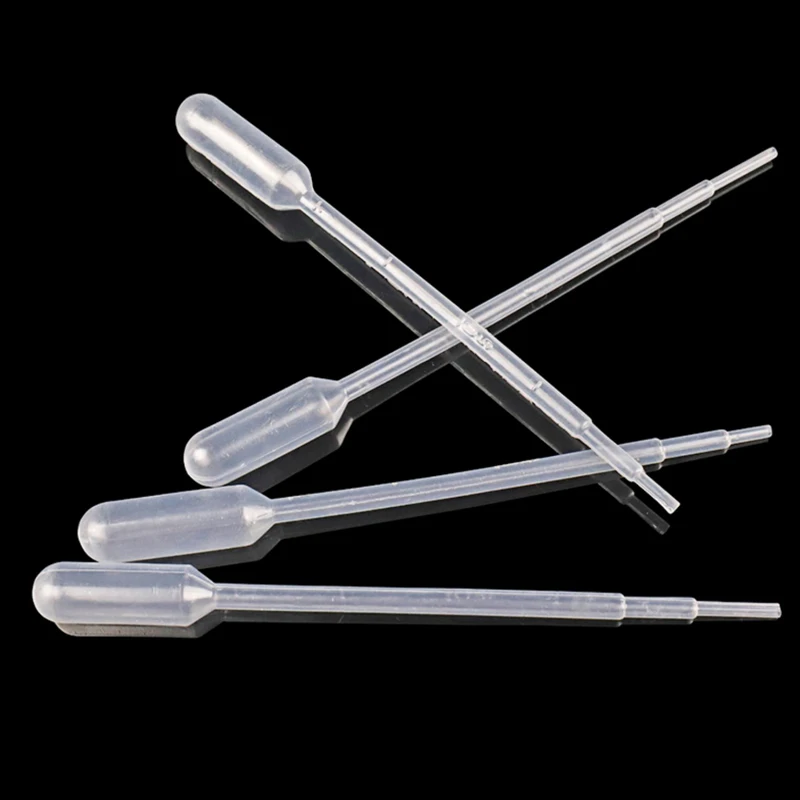 100/100 Stück Transferpipetten 0,2/0,5 ml, 1 ml, 2 ml, 3 ml, 5 ml, 10 ml, transparente Kunststoffpipetten, sichere Einweg-Augenpipetten, Laborbedarf – Detail 7