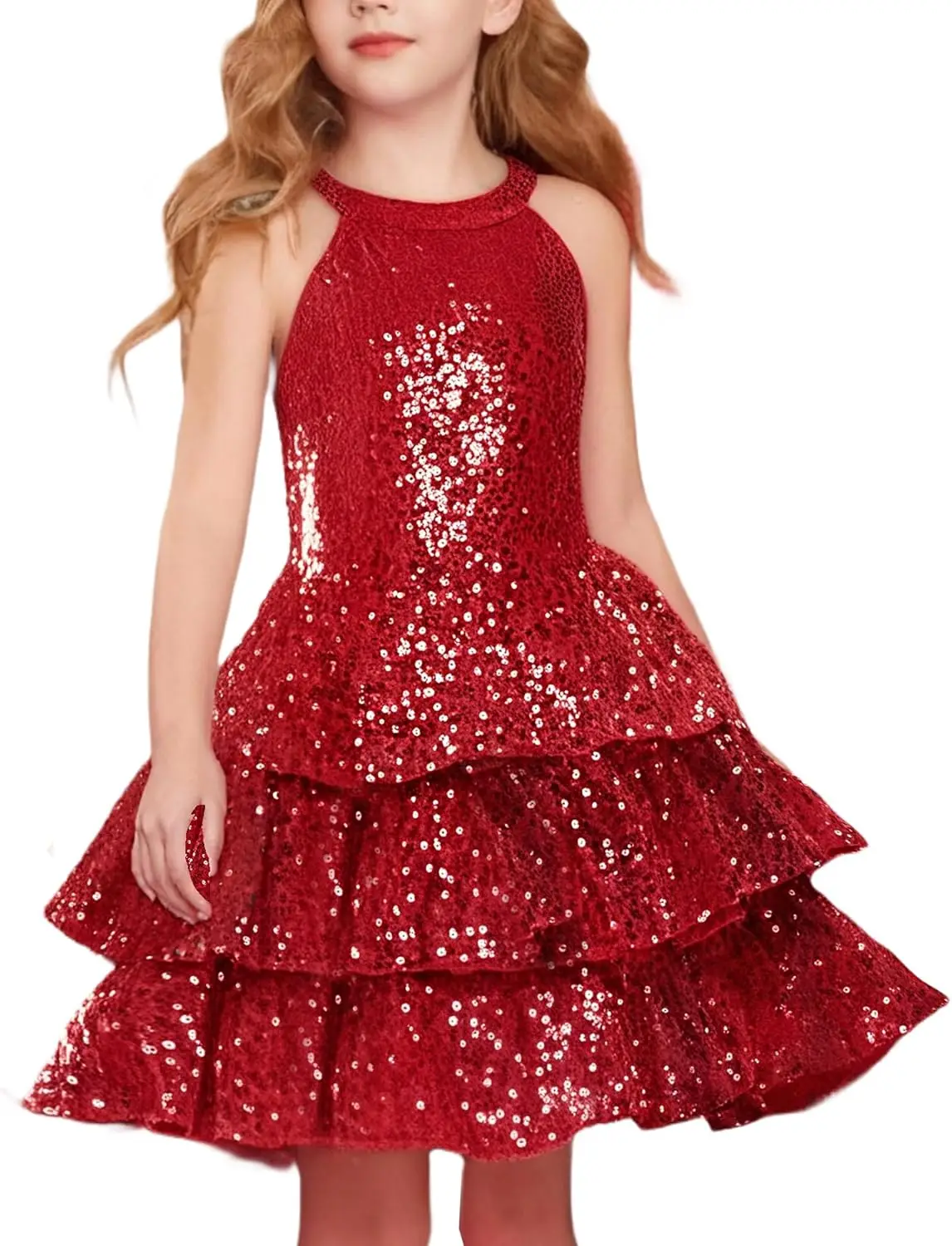Flower Girls Sequin Party Dress Kids Sparkly Formal Birthday Teen Special Occasion Fancy Pageant Dresses Princess Dress
