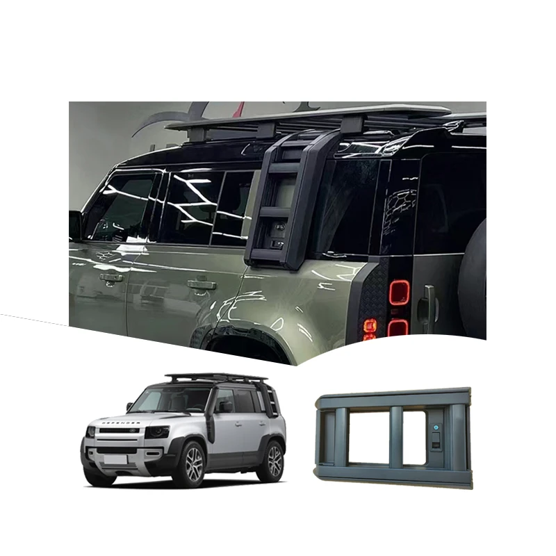 Universal Accessories Adjustable Deployable Roof Car defender Ladder for land rover  side ladder 2022 2023