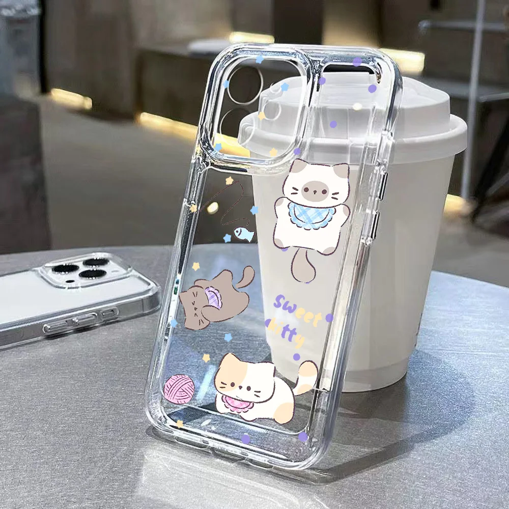 Ins Cute Dog Clear Phone Case For iPhone 17 16 15 14 Pro Max 13 12 11 X XS XR 7 8 15 16 14 Plus 16E 17E Air Soft Cover Shell