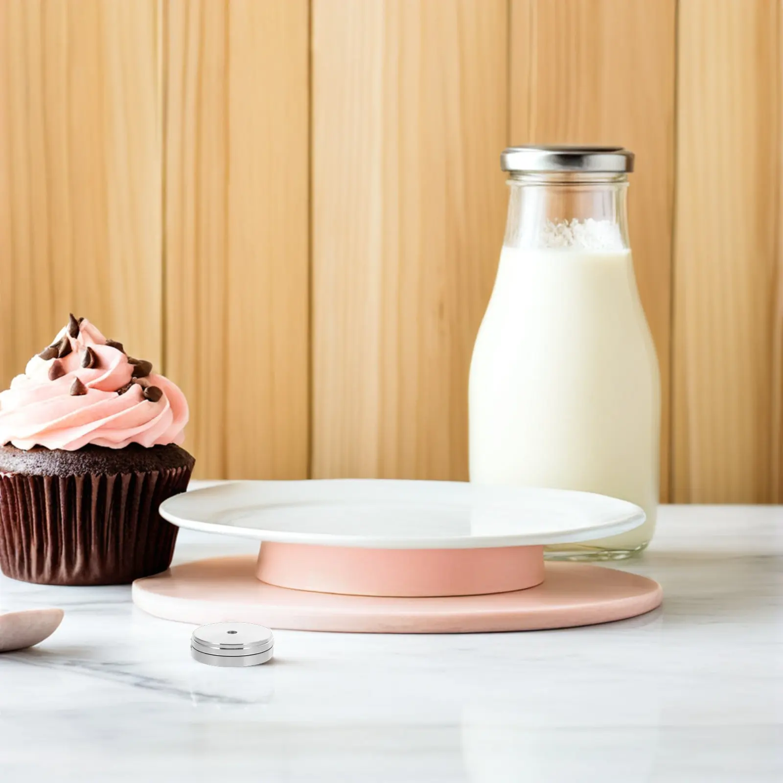 2 Pcs Swivel Dining Table Base Lazy Susan Ball Bearings Cake Turntable Aluminum Alloy Spinner Stand Board Baking Cakes