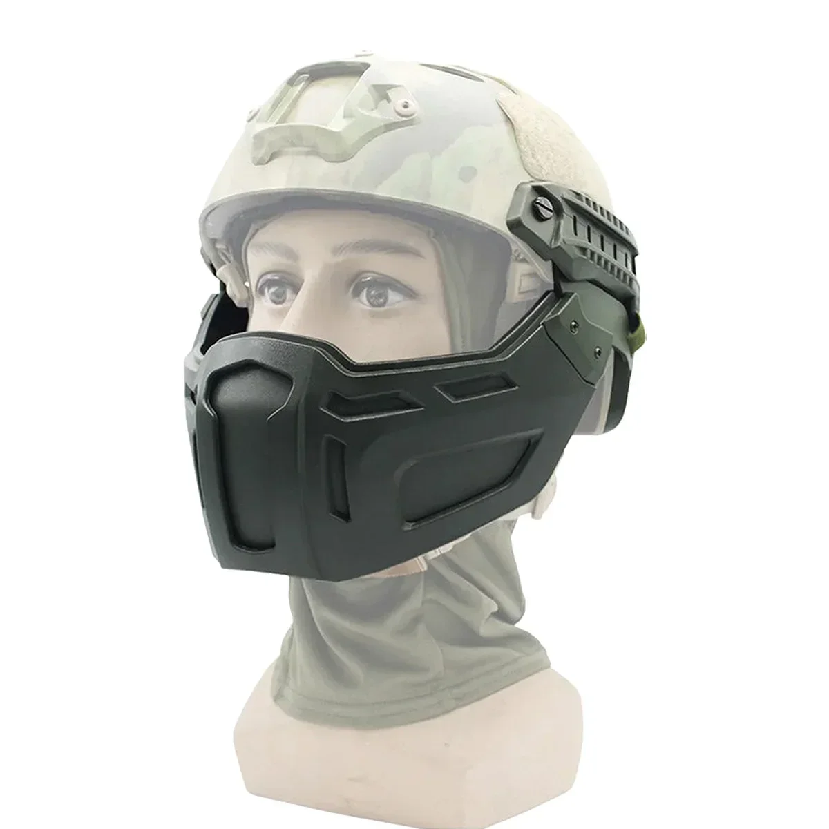 Tactical FAST Helmet Half Face Mask Outdoor Sports Hunting CS Game Airsoft Paintball Mask Helmet Rail  Accessories Gear