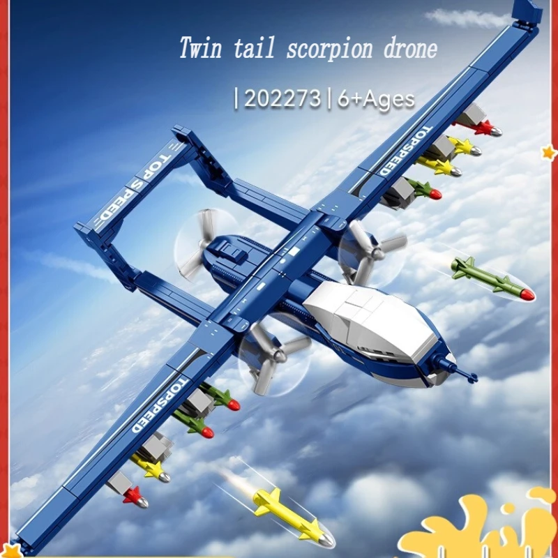 

SEMBO TWIN-TAILED SCORPION Drone Building Block Aircraft Assembly Model Children's Educational Toy Birthday Gift