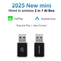 2in1 Wired to Wireless CarPlay Android Auto Adapter USB Dongle Smart Mini Ai Box  for OEM Car Stereo With USB Plug and Play
