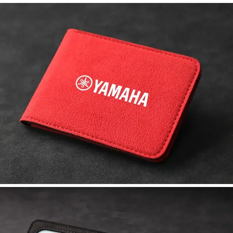 Motorcycle Driver\'s license Cover Holder ID Credit Card Wallet Suede For YAMAHA R1 R6 Fz6 Xj6 R15 TMAX YS125 Accessories