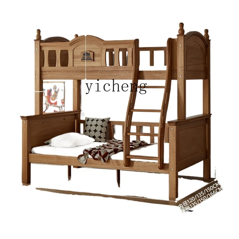 Tqh-Cama infantil de madeira maciça superior, cama combinada de altura ajustável para crianças, cama superior