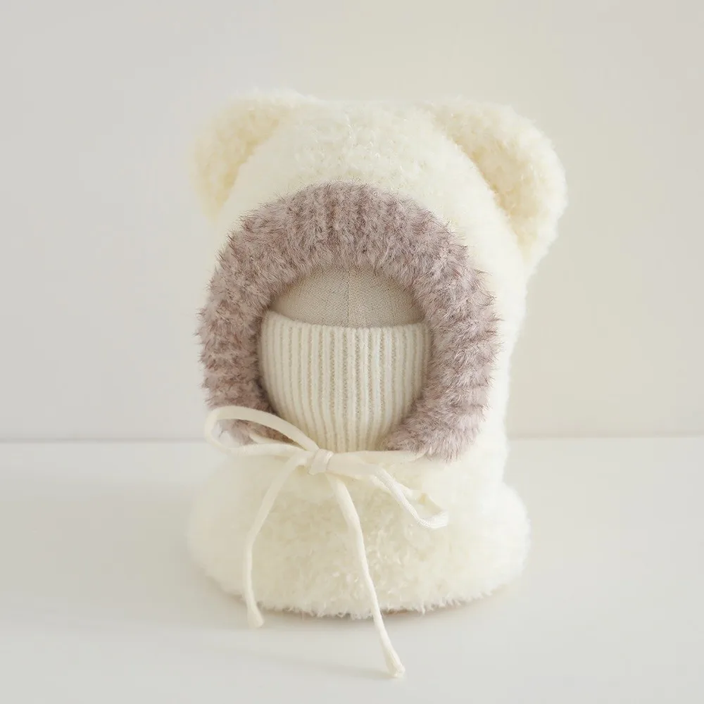 

Fashion Winter Warm Knitted Pullover Hat Ear Protection Windproof Beanies Caps Thick Face Guard Hat